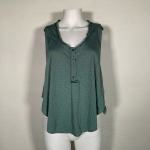 Free People top Tank Side Tie Movement Green Sz S